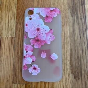 iPhone XR Pink Floral Phone Case Frosted Phone Cover